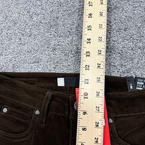 Kut from the Kloth Pants Womens 0 Brown Corduroy High Rise Diana Skinny Fab Ab - Picture 4 of 10